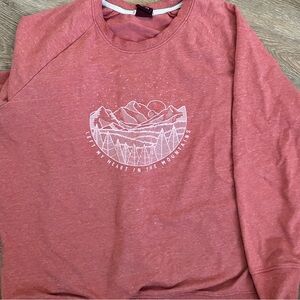 Women's Heathered Pink Crew Neck Sweater 2XL